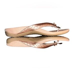 Vionic Womens Bella Rose Gold Thong Sandals with Bow Size 10
